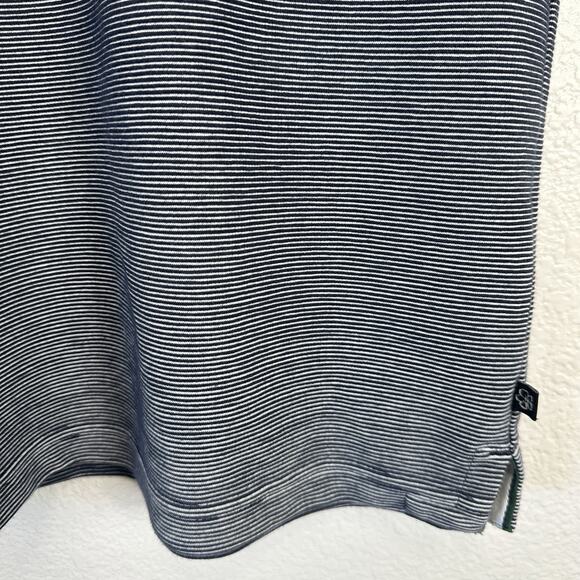 Ted Baker Polo Shirt Mens Small 2 Taigaa Striped Navy Blue Golf Preppy Classic - Picture 4 of 14